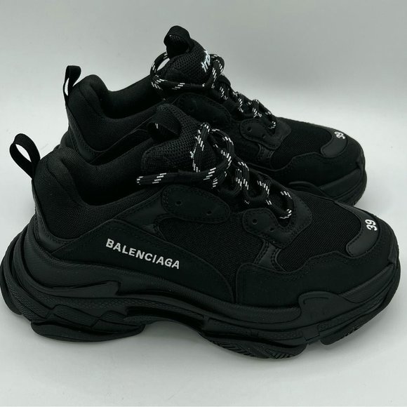 Balenciaga Shoes - Balenciaga Womens Black Triple S Sneakers